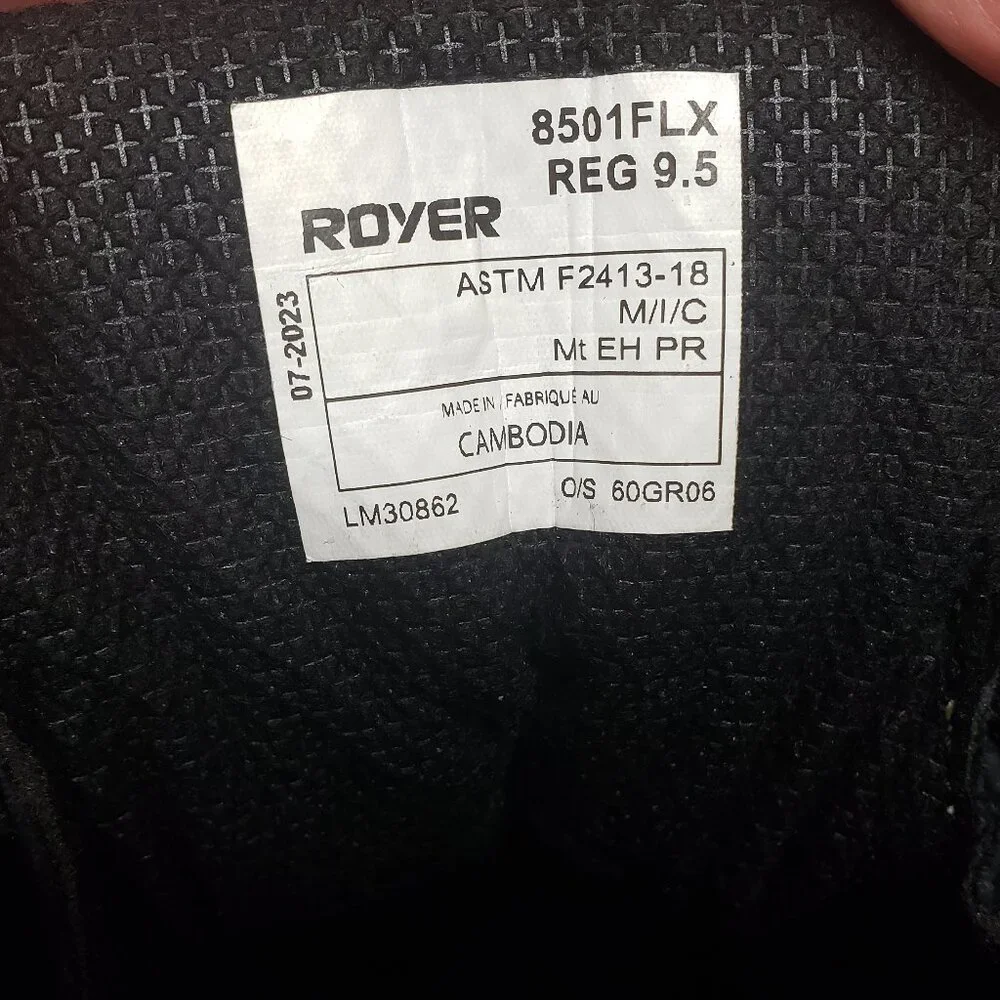 Royer 9.5 Work Boots Met Guard FR Composite Toe 8501 Black $208 - Picture 12 of 16
